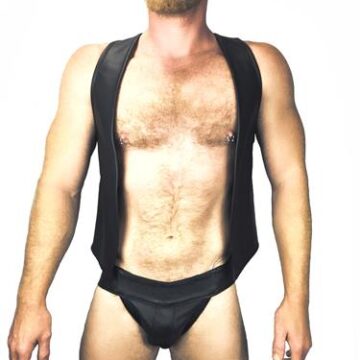 Plain Leather Full Back Vest