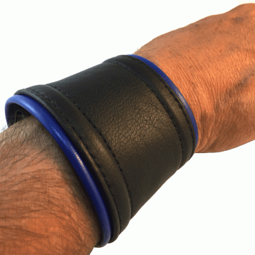 Wrist Band Soft Sewn with Blue Piping