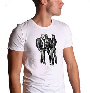 Tom of Finland Leather Bros White T Shirt