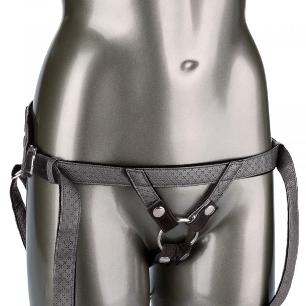 CALEXOTICS – Her Royal Harness: The Regal Princess Strap-On Harness Pewter O-Ring Vegan Leather