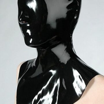 Latex Hood Closed with Collar (Black)