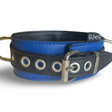 3 D Ring Collar Garment Leather (Blue)