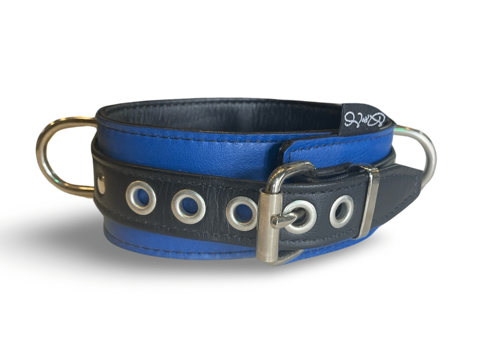3 D Ring Collar Garment Leather (Blue)