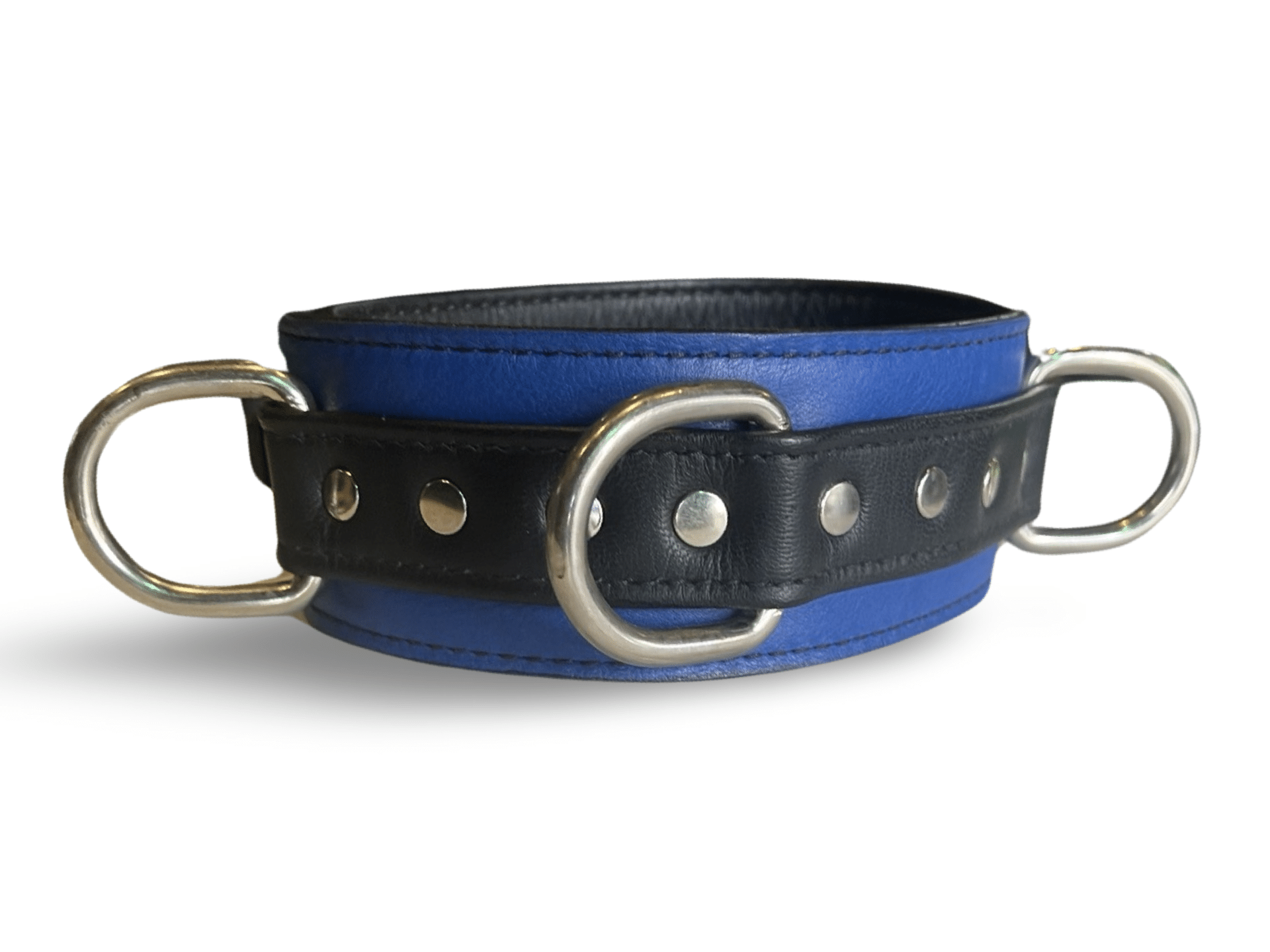 3 D Ring Collar Garment Leather (Blue) - Image 2