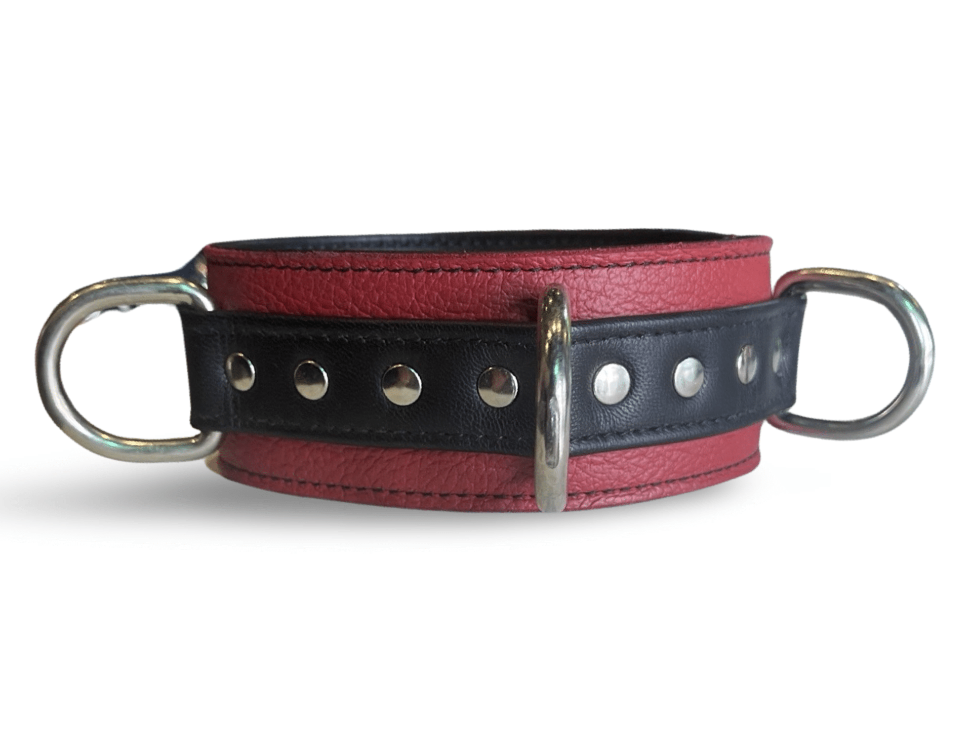 3 D Ring Collar Garment Leather (Red) - Image 2