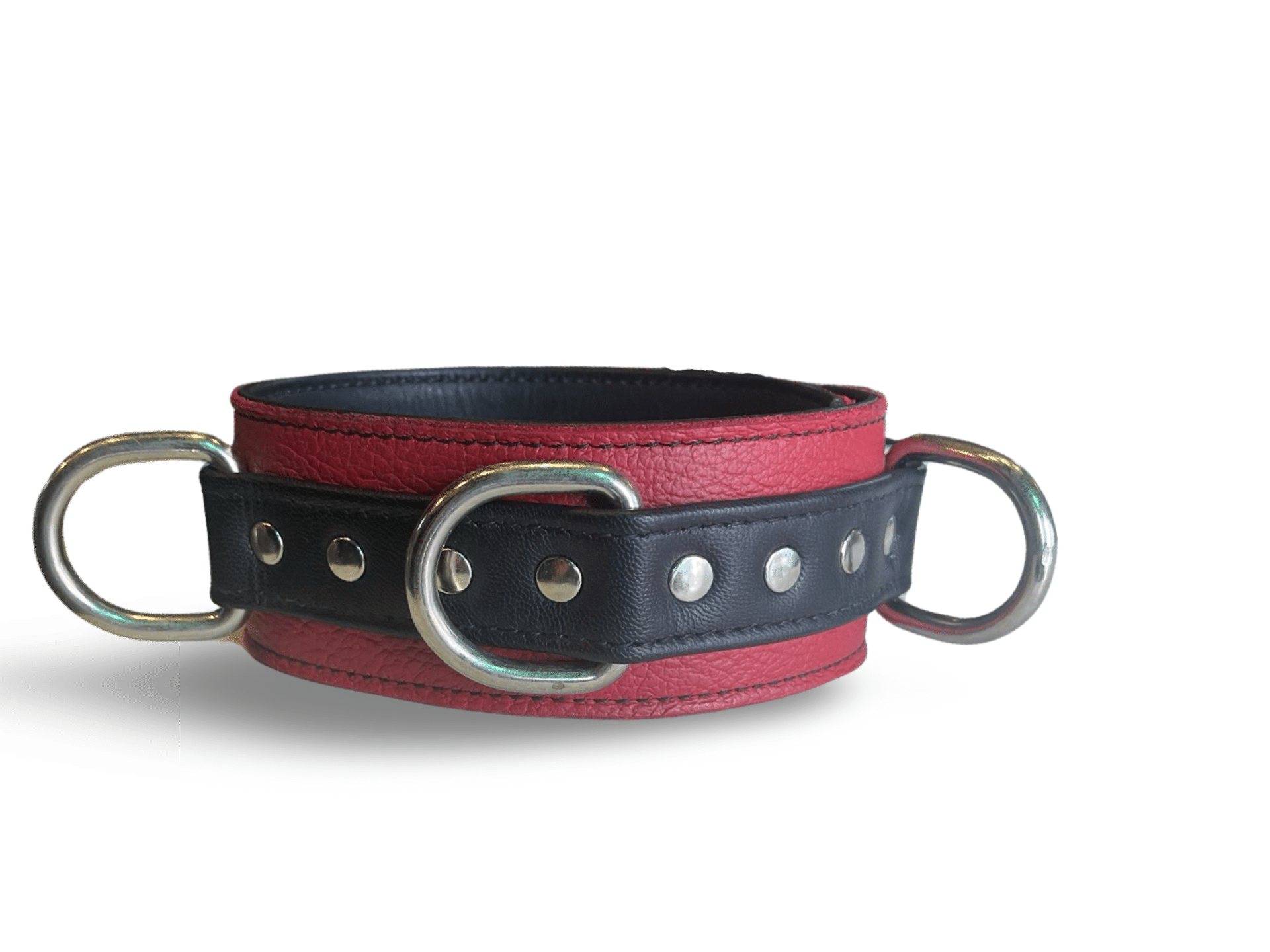 3 D Ring Collar Garment Leather (Red) - Image 3