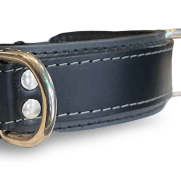 3 D-Ring Collar Belt Leather (Grey)
