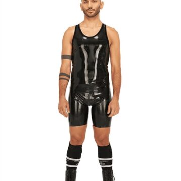Rubber Muscle Shirt Black with Black Stripes