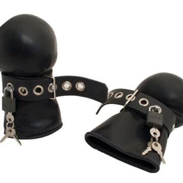 Rubber Lockable Bondage Mittens - Small