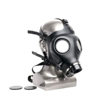 Dimmable Gas Mask Black Metal Eye Caps