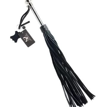 Hard Leather Flogger with Metal Handle