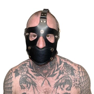 Leather Head harness with blindfold and gag