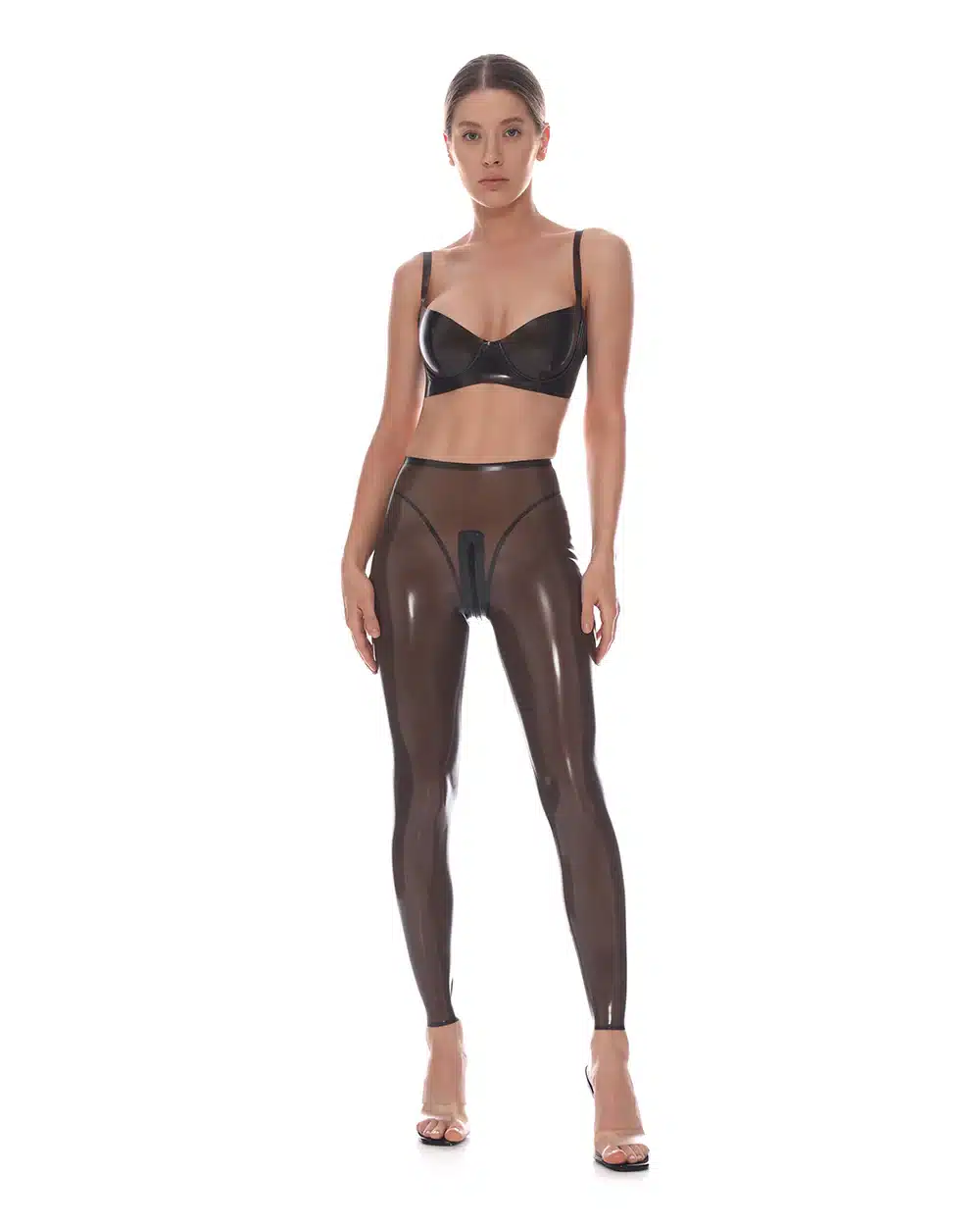 ANOESES Latex Leggings Stella004 Smoky Black - Image 2