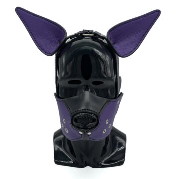 Kangaroo Leather - Mutt Muzzle Puppy Head Harness Purple