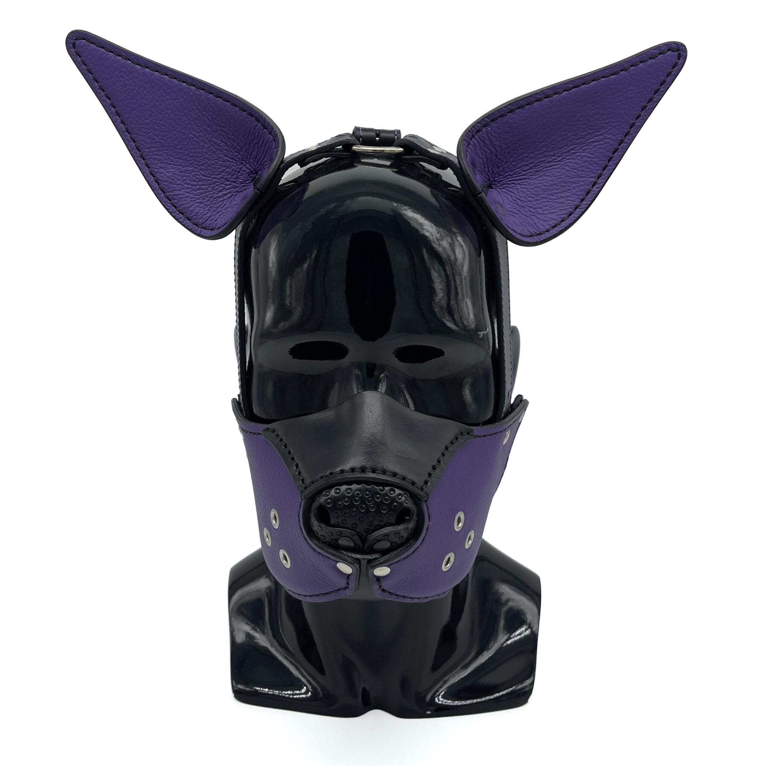 Kangaroo Leather - Mutt Muzzle Puppy Head Harness Purple