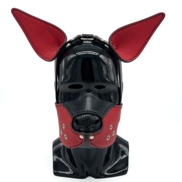 Kangaroo Leather - Mutt Muzzle Puppy Head Harness Red